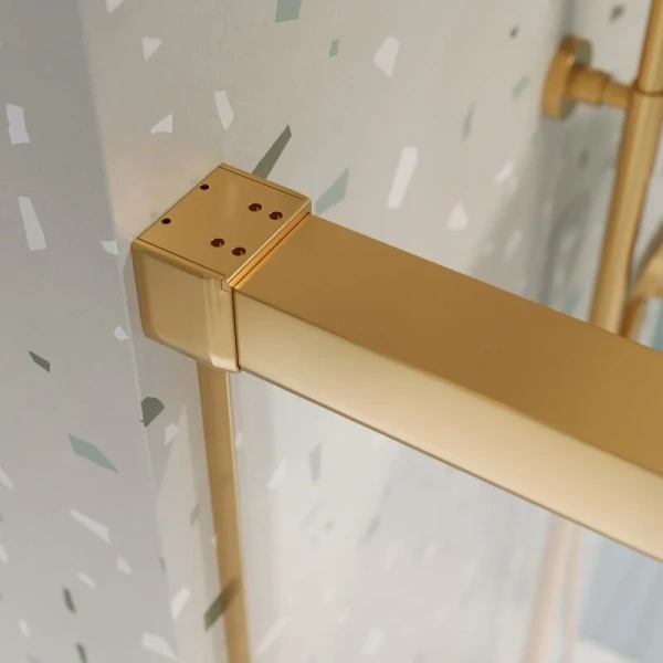 Шторка для ванны Cezares Tandem Soft 180х145 см прозрачное стекло профиль золото TANDEM-SOFT-VF-2-180/145-C-BORO-IV (детальная фотография), в наличии