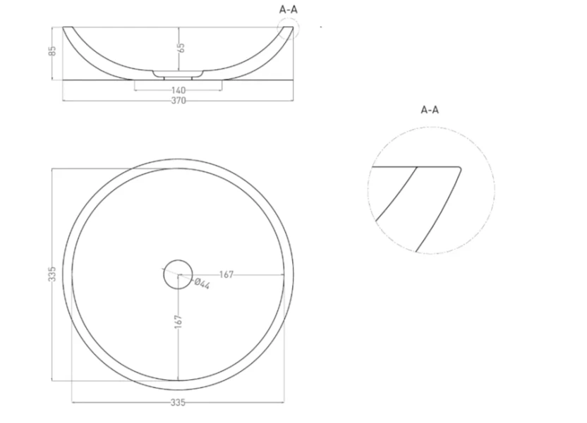 Раковина Salini Callista 05 37 см белый глянцевый 1101105G (детальная фотография), современные, hi-tech