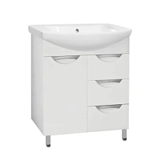 Тумба с раковиной напольная Style Line Жасмин ЛС-00000036 70 см с тремя ящиками