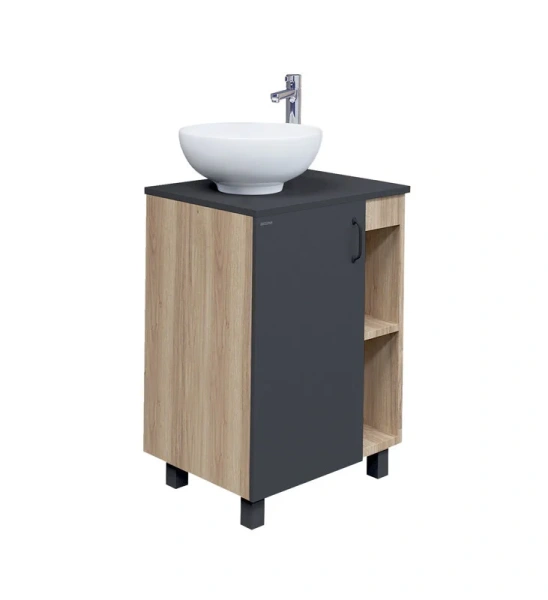 Тумба с раковиной напольная Grossman Флай 10600 60,5 см с распашной дверью (детальная фотография), напольная, пристенная