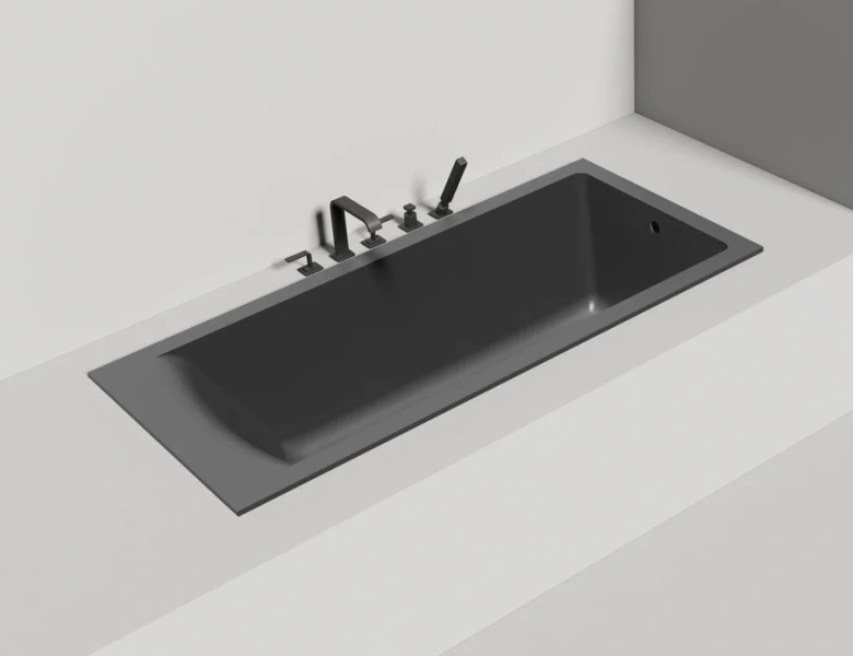 Ванна из искусственного камня Salini Cascata 170х75 см белый глянцевый 104113G (детальная фотография), без гидромассажа, большие