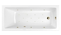 Ванна гидромассажная Whitecross Wave Relax, 160 х 70 см, увеличенная толщина акрила, усиленная армировка, белый/бронза, 0101.160070.100.RELAX.BR