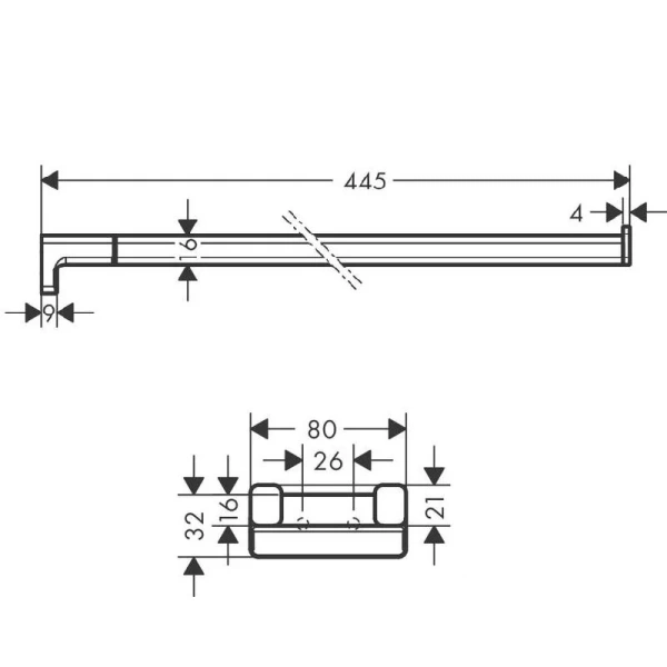 Полотенцедержатель Hansgrohe AddStoris шлифованный черный хром 41770340 (детальная фотография), современные, hi-tech