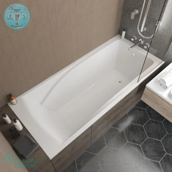 Ванна из литьевого мрамора Marmo Bagno София 170 х 75 см, MB-SF170-75 (детальная фотография), 170х75