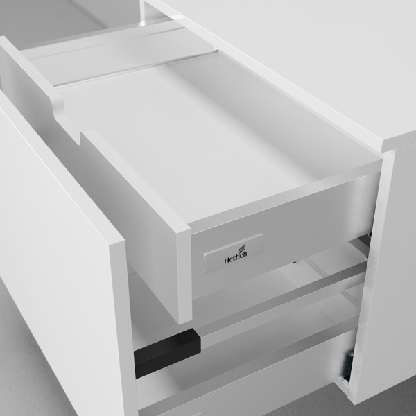 Тумба подвесная Velvex Unit tpUNI.80.H40.Y.VY-2 80 см с выдвижным ящиком (детальная фотография), пристенные, низкие