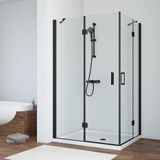Душевой уголок Vegas-Glass AFA-F 90x80 см профиль черный матовый стекло прозрачное левый