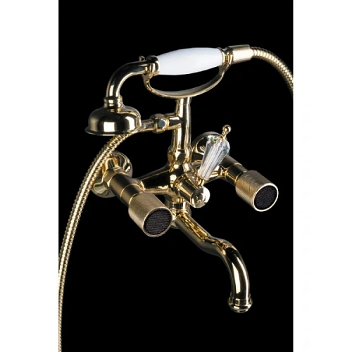 Смеситель для ванны Boheme Royal Cristal золото/черный - фото 6