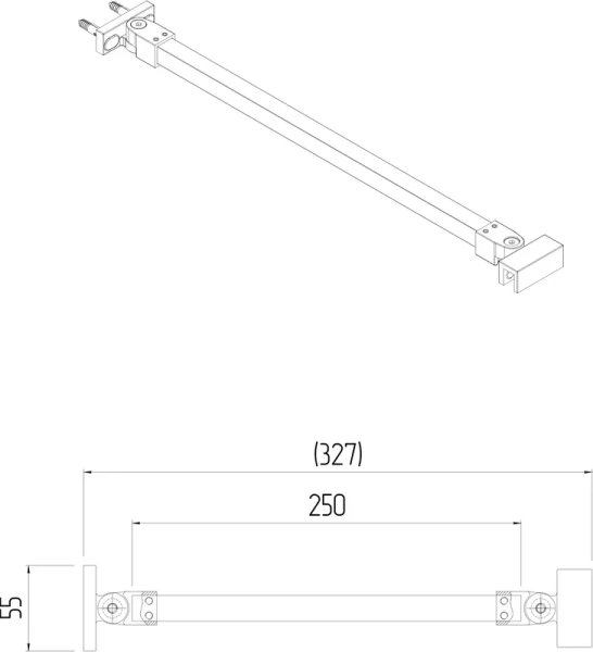 Фиксатор для стеклянной шторки Kerama Marazzi Vetro черный матовый VE.FB250.BSD.BLK.M (детальная фотография), в наличии index_1