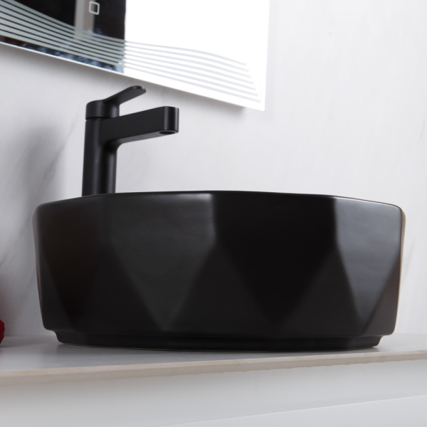 Раковина BelBagno 41 см накладная, черная BB1409H301 (детальная фотография), керамические