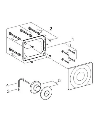 Смывная клавиша Grohe Surf 37059000 (детальная фотография), слив стандартный с одной клавишей