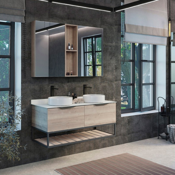 Тумба с раковиной подвесная Comforty 00-0000 Порто 120 см со столешницей (детальная фотография), в наличии, нет в наличии