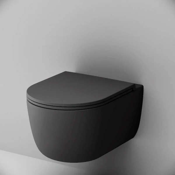 Унитаз подвесной Damixa Sirius черный матовый DX86C1700MBSC (детальная фотография), черные