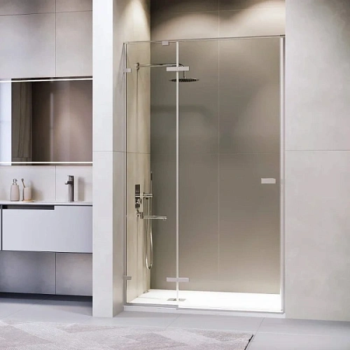 Душевая дверь в нишу RGW Stilvoll SV-004 150 см профиль хром, стекло прозрачное - фото 6