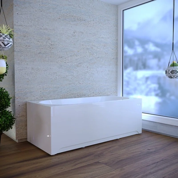 Гидромассажная ванна Радомир Вальс 1-80-2-0-0-195, 200 x 100 см, рама-подставка, фронтальная панель, слив-перелив, гидромассаж Релакс хром КУ 100, датчик уровня воды, массаж спины и ступней, белая (детальная фотография), прямоугольные