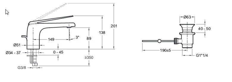 Смеситель для раковины Jacob Delafon Avid хром E97345-CP (детальная фотография), для раковины