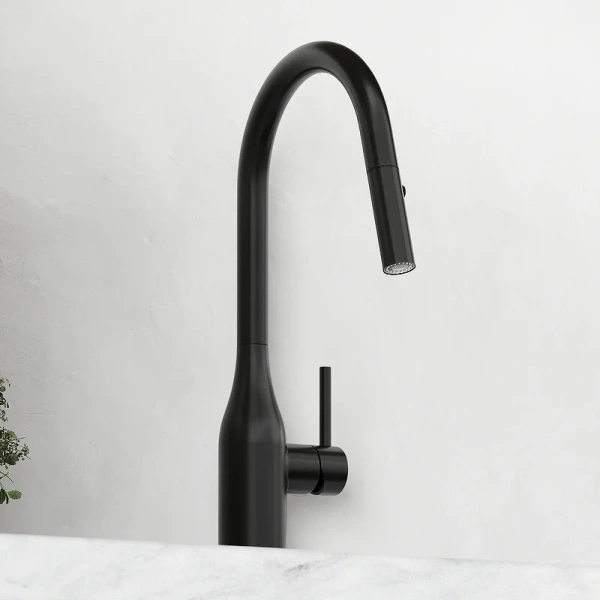 Смеситель для кухни Sancos Grand черный матовый SC4002MB (детальная фотография), черные