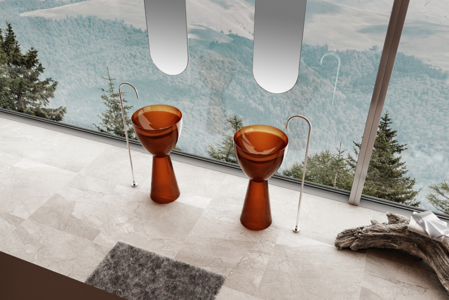 Раковина Abber Kristall 45 см коричневая AT2703Opal (детальная фотография), другие