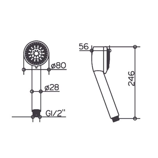 Схема (детальная фотография), душевые лейки