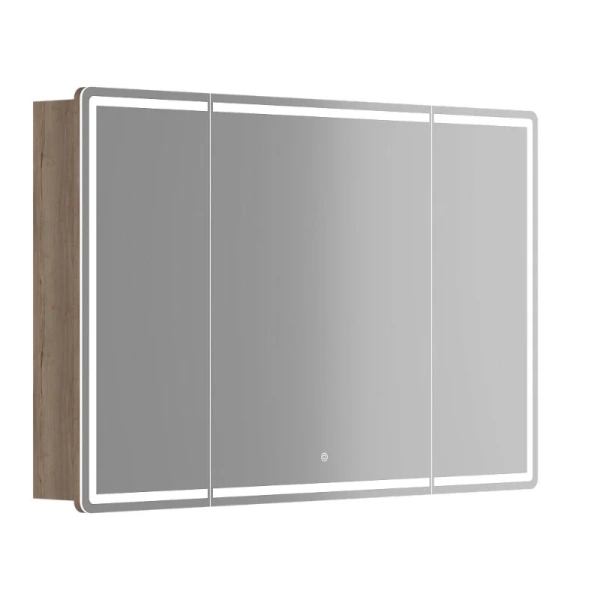 Зеркальный шкаф с подсветкой Sancos Mirror 120 см дуб галифакс MI120EG (детальная фотография)