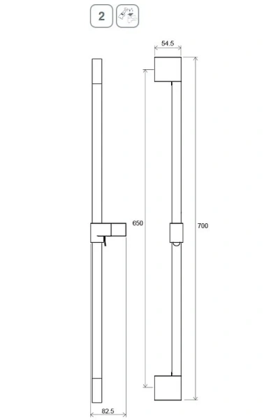 Штанга для душа Ravak графит матовый X07P703 (детальная фотография), штанги для душа