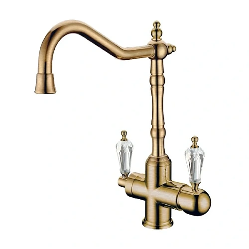 Смеситель для питьевой воды Boheme Kitchen бронза ручка Swarovski - фото 2