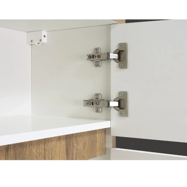 Шкаф подвесной Misty Ива 40 см графит/дуб вотан П-Ива05040-48 (детальная фотография), окрашенные, под структуру дерева