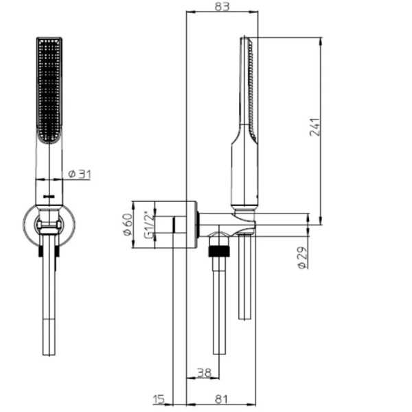 Душевой комплект Bossini Apice белый матовый CE3004C.045 (детальная фотография), душевые комплекты, наборы