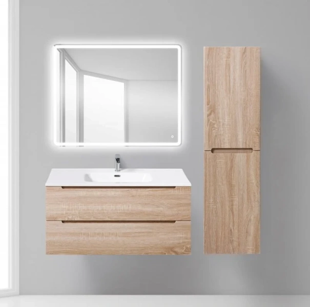 Тумба под раковину подвесная BelBagno Etna 100 см rovere bianco ETNA-1000-2C-SO-WO-P (детальная фотография), современная, hi-tech
