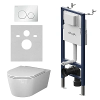 Унитаз с инсталляцией Am.Pm Func кнопка белая