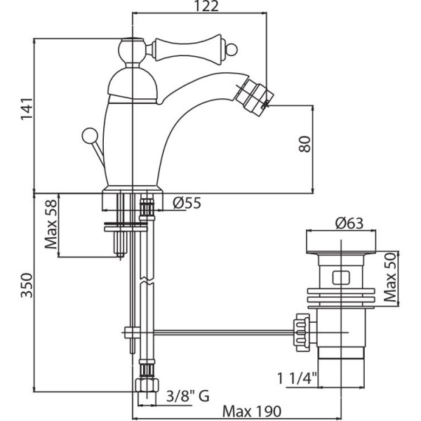Схема (детальная фотография), для биде