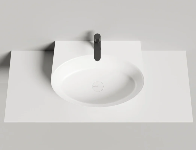 Раковина Salini Alda Wall 02 60 см белый глянец 140312G (детальная фотография), белые