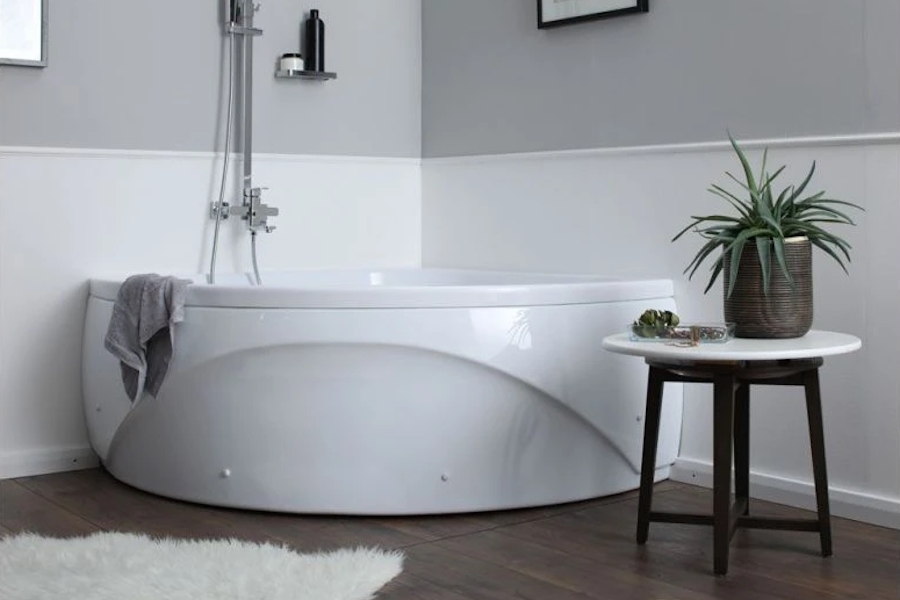 Ванна акриловая Aquanet Vitoria 130х130 00204049 (детальная фотография), с гидромассажем, недорогие, со шторкой, маленькие