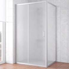 Душевой уголок профиль матовый хром стекло сатин Vegas-glass