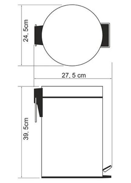 Мусорное ведро WasserKRAFT 12 л K-612 (детальная фотография), современные, hi-tech