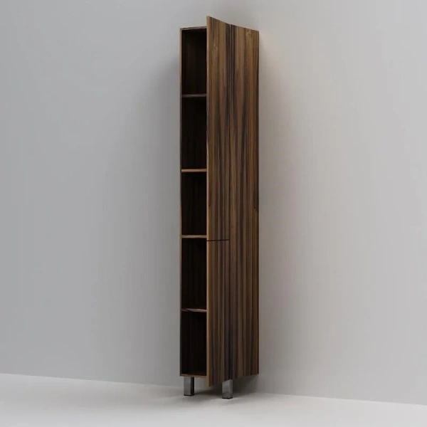 Шкаф-пенал напольный Am.Pm Gem 30 см правый орех M90CSR0306HF (детальная фотография), темно-коричневые