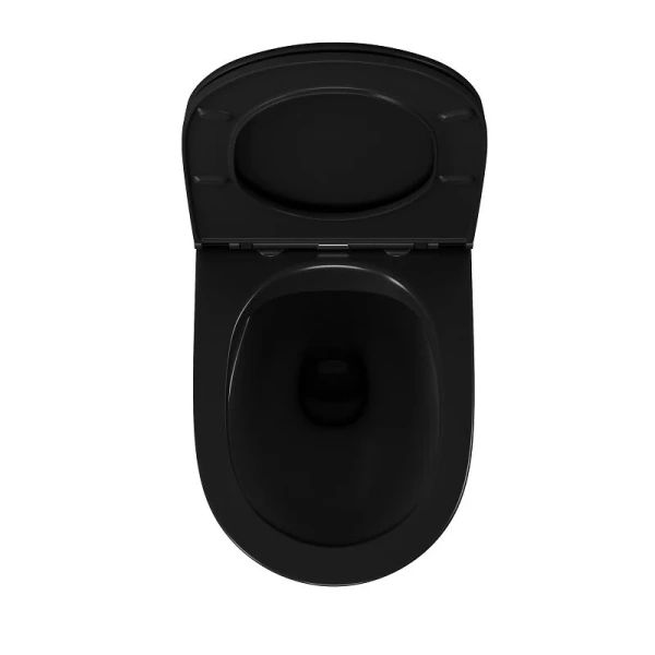 Унитаз подвесной D&K Matrix черный DT1396025 (детальная фотография), современные, hi-tech, круглые