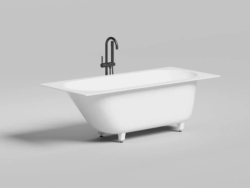 Ванна из искусственного камня Salini Ornella Kit 170x75 см S-Sense белая матовая 102411M (детальная фотография), современныe, hi-tech