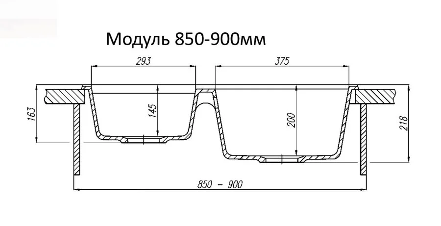 Мойка для кухни Акватон Делия 78 см серая 1A723132DE230 (детальная фотография), с одной основной чашей