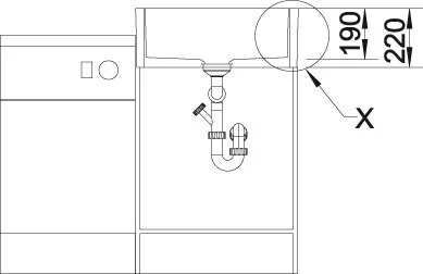 Мойка для кухни Blanco Panor 60 см одно отверстие под смеситель 514486 (детальная фотография), 60 см