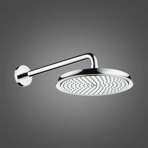 Верхний душ Hansgrohe Raindance Classic 27424 с держателем (детальная фотография), хром, золотые