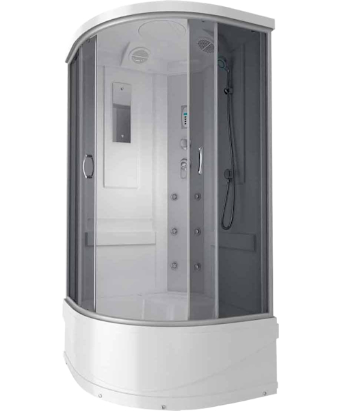 Душевая кабина Erlit Comfort ER2509TP-C 90х90 см с гидромассажем (детальная фотография), с высоким, глубоким поддоном, глубокий поддон