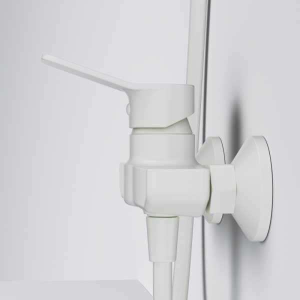 Смеситель для душа Am.Pm X-Joy белый F85A20033 (детальная фотография), из латуни, недорогие, прямоугольная форма