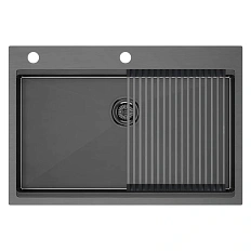 Мойка для кухни Paulmark Vast-Pro 75 см вороненая сталь