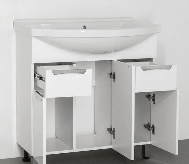 Тумба под раковину напольная Style Line Жасмин 77 см белая ЛС-00000038 (детальная фотография), современная, hi-tech