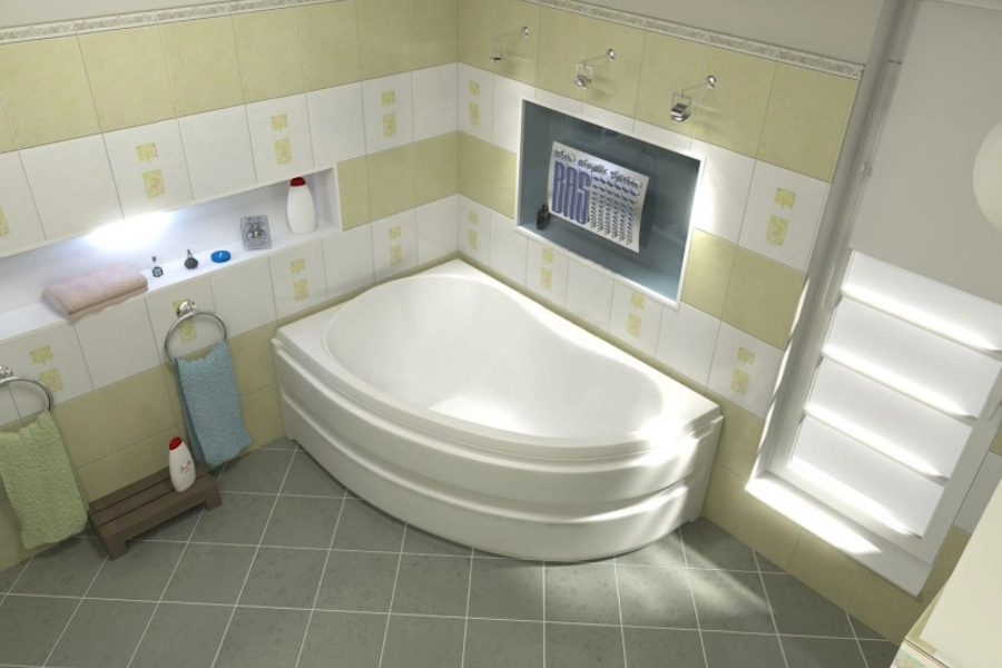 Ванна акриловая  BAS Алегра 150х90 без гидромассажа В 00001 (детальная фотография), овальные