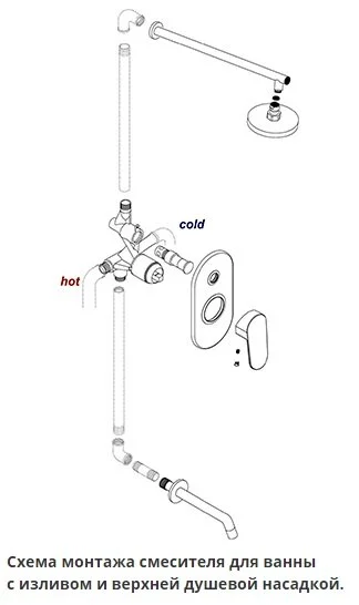 Смеситель для душа WasserKRAFT Donau хром 5341 (детальная фотография), для душа