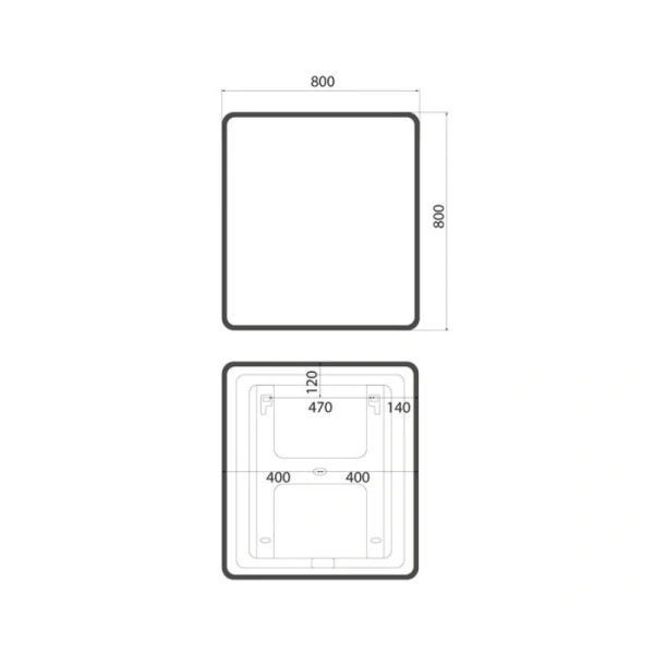 Зеркало с подсветкой IDDIS Cloud 80 см черная окантовка CLX8000i98 (детальная фотография), в наличии