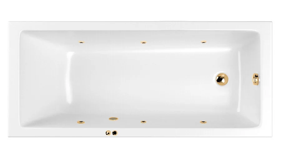 Ванна гидромассажная Whitecross Wave Soft, 150 х 70 см, увеличенная толщина акрила, усиленная армировка, белый/золото, 0101.150070.100.SOFT.GL (детальная фотография)