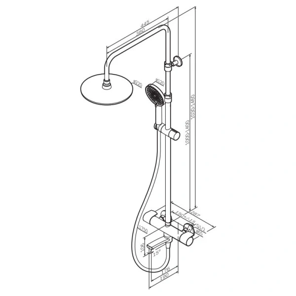 Душевая стойка Am.Pm X-Joy черная матовая F0785A522 (детальная фотография), современные, hi-tech