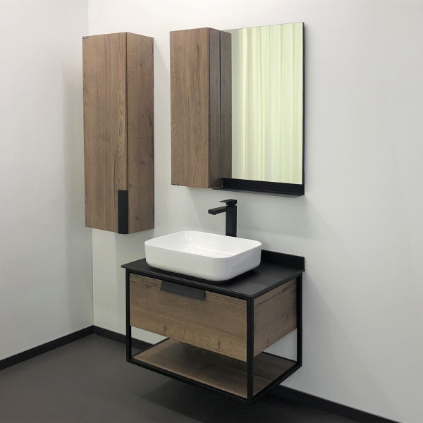 Зеркальный шкаф Comforty Кёльн 75 см дуб темный 00004149061CF (детальная фотография), в наличии